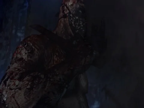 Muscular man killer. Stock Footage 71948635