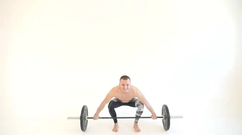 Muscular Man Lifting Weights Stock Footage 60046835