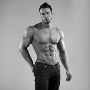 Muscular man in studio Stock Photos