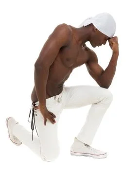 Muscular sexy man dancing Stock Photos
