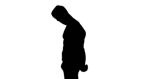 man looking back silhouette