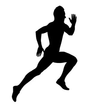 Muscular sprinter runner athlete 스톡 일러스트