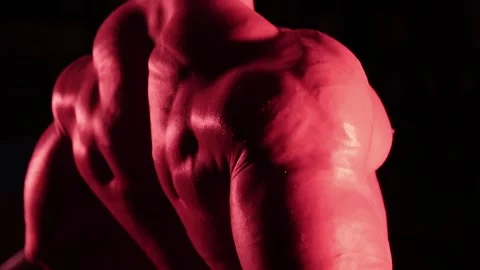 Muscular strong back Stock Footage 132182043