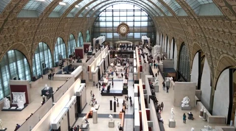 Musee d'Orsay Interior Shot from the Top Stock Footage 57312317