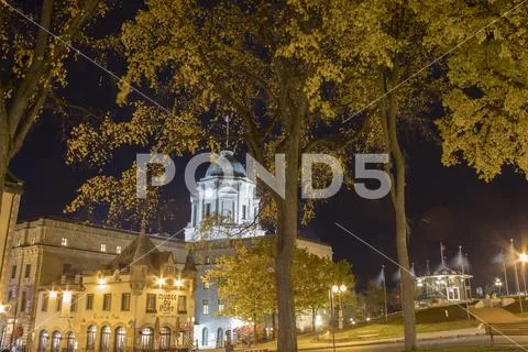 Musee du Fort at night Stock Photos
