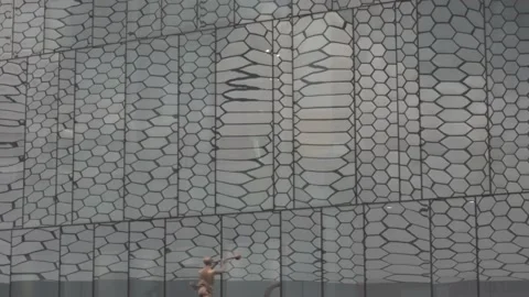 Museo Soumaya,  Reflected in the Windows of the building next-door Stockbeeldmateriaal 165320055