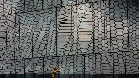 Museo Soumaya,  Reflected in the Windows of the building next-door Stockbeeldmateriaal 165320065