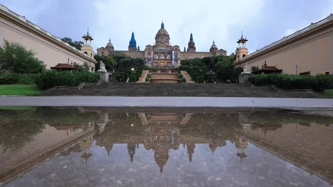 Museu Nacional d'Art de Catalunya in Montjuic, Barcelona Stock Footage 118982953