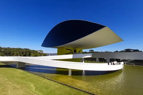 Museu Oscar Niemeyer (MON), also known as Museu do Olho, located in the Civic Stock Photos
