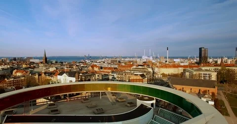 Museum Aarhus Rainbow Panorama Stock Footage 75890766