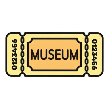 Museum admission ticket access pass illustration Stockillustratie