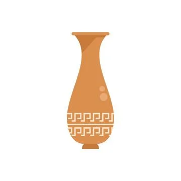 Museum amphora icon flat vector. Vase pot Stock Illustration