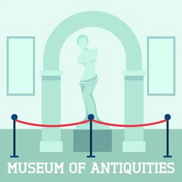 Museum Of Antiquities Poster Stock Illustration