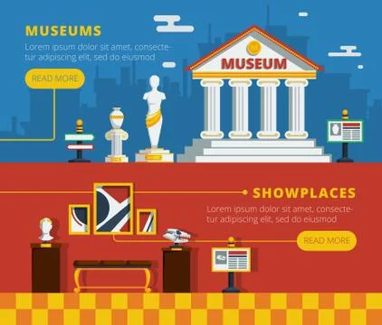 Museum Banner Set Stock-Illustration