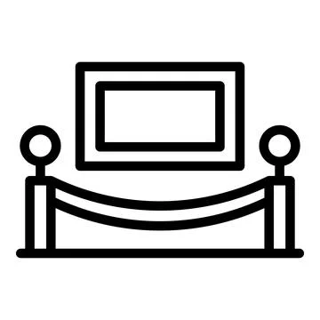 Museum barrier icon outline vector. Painting artwork Ilustração Stock