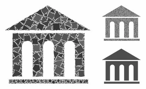Museum building Composition Icon of Uneven Parts Ilustración de archivo