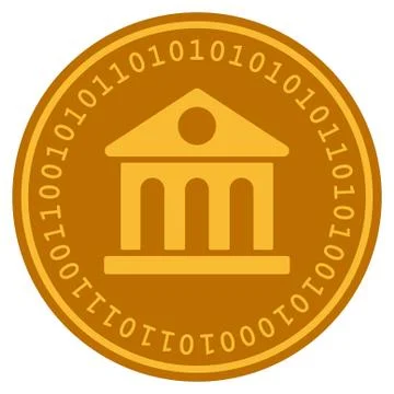 Museum Building Digital Coin Ilustración de archivo