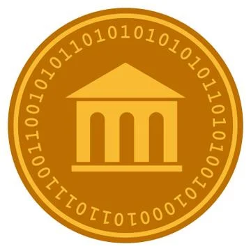 Museum Building Digital Coin Ilustración de archivo