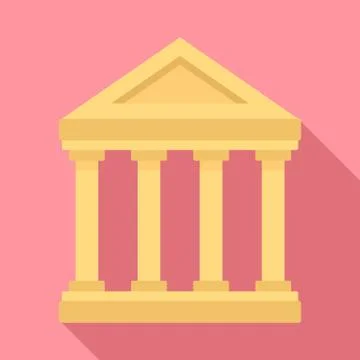Museum building icon, flat style Ilustración de archivo