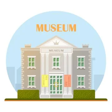 Museum building in vector. Stock Illustration