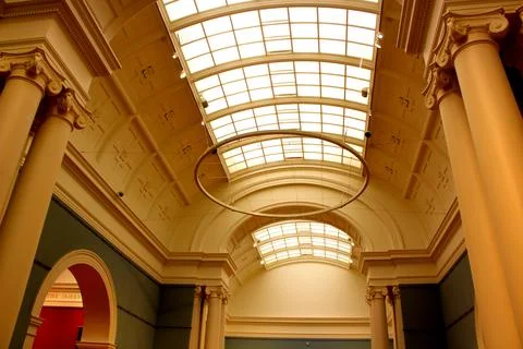 Museum ceiling with large windows for skylight Foto stock