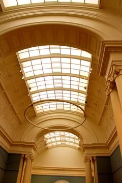 Museum ceiling with large windows for skylight Foto stock