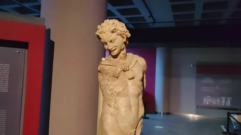 The Museum contains statues, tombs, columns and stone carvings from the Hellenis Stock Footage 290790326