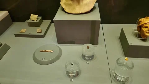 The Museum contains statues, tombs, columns and stone carvings from the Hellenis Stock Footage 290790530