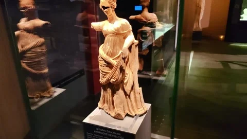The Museum contains statues, tombs, columns and stone carvings from the Hellenis Stock Footage 290790539