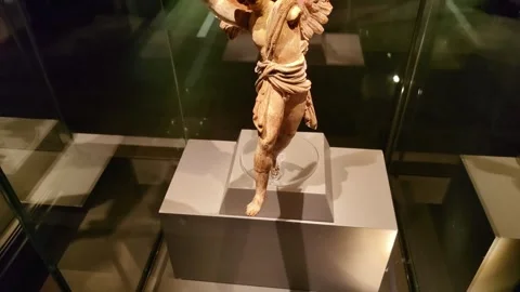 The Museum contains statues, tombs, columns and stone carvings from the Hellenis Stock Footage 290790548