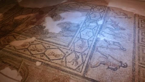 The Museum contains statues, tombs, columns and stone carvings from the Hellenis Stock Footage 290790611