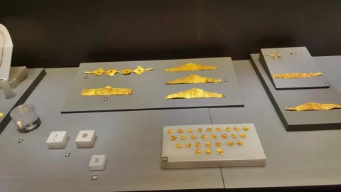 The Museum contains statues, tombs, columns and stone carvings from the Hellenis Stock Footage 290790618