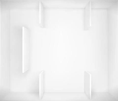 Museum empty interior top view, art gallery room Ilustração Stock