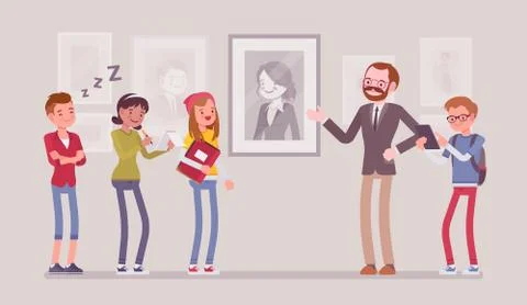 Museum excursion trip Stock Illustration