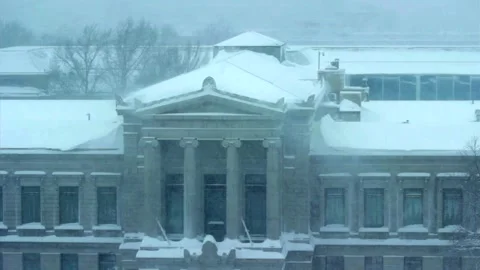 Museum of Fine Arts - Blizzard Stock Footage 346007380