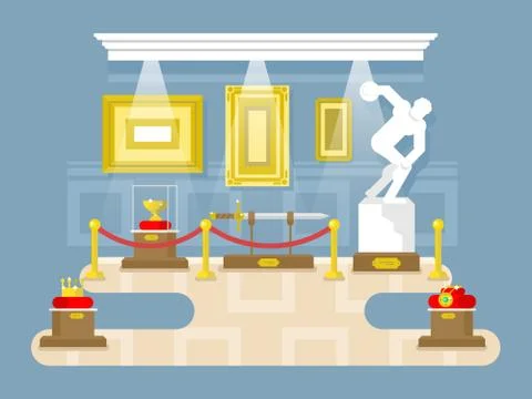 Museum flat design Stock Illustration