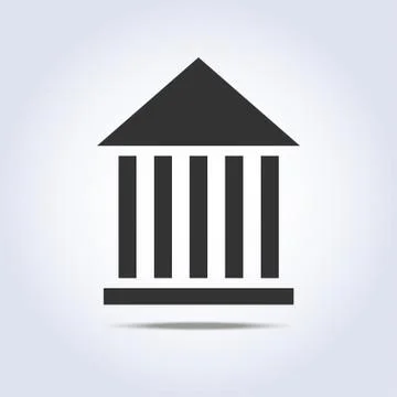 Museum flat simple icon gray color Stock Illustration