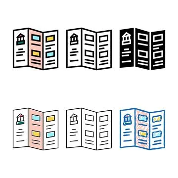 Museum flyer color icon vector color styles Stock Illustration