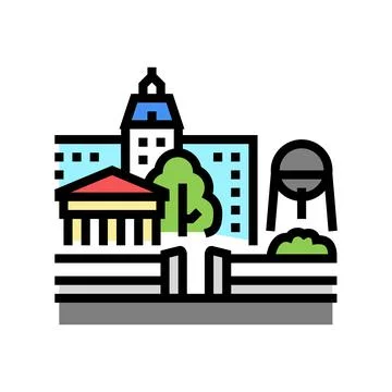 Museum gallery art object construction color icon vector illustration 스톡 일러스트