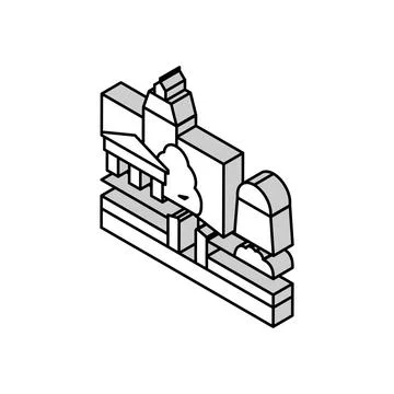 Museum gallery art object construction isometric icon vector illustration 스톡 일러스트