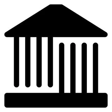 Museum glyph icon vector illustration isolated on white background Stock Illustration