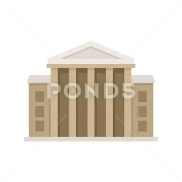 Museum icon flat isolated vector Illustrazione stock