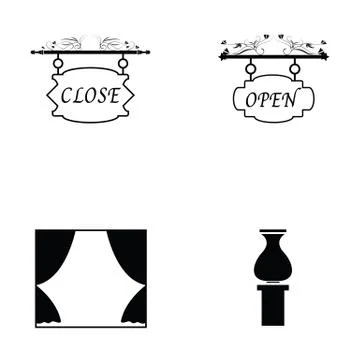 Museum icon set Illustrazione stock