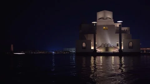 Museum of Islamic Art Doha Night Architecture Qatar Stock Footage 339226905