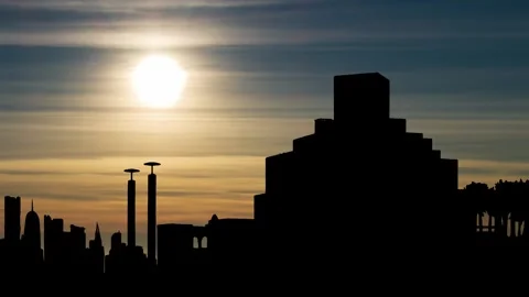 The Museum of Islamic Art at Sunset, Time Lapse with Colorful Clouds, Doha Stock Footage 276621219