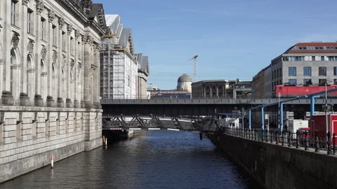 Museum Island &amp; train Video stock 88285558