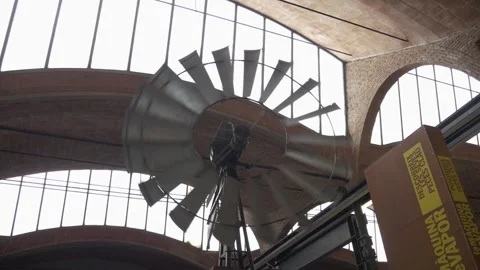Museum mill machine metal old iron agriculture industry history mNACTEC Stock Footage 344111262