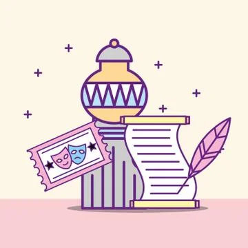 Museum monuments design Stock Illustration