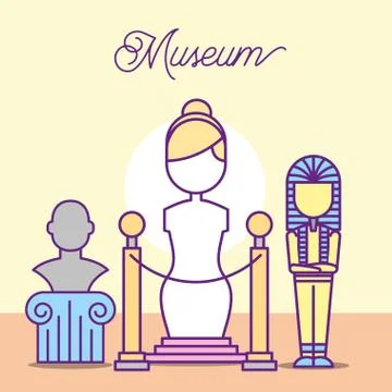 Museum monuments design Stock Illustration