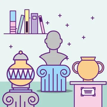 Museum monuments design Stock Illustration